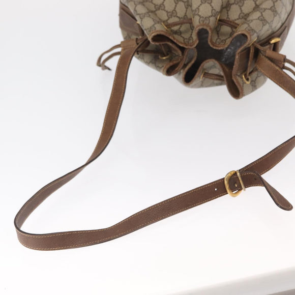 GUCCI GG Supreme Web Sherry Line Bag PVC Beige Gold 001 41 0850 Auth 156839