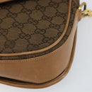 GUCCI GG Canvas Shoulder Bag Beige Gold Auth 156840-10