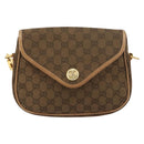 GUCCI GG Canvas Shoulder Bag Beige Gold Auth 156840-2