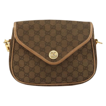 GUCCI GG Canvas Shoulder Bag Beige Gold Auth 156840 - 0