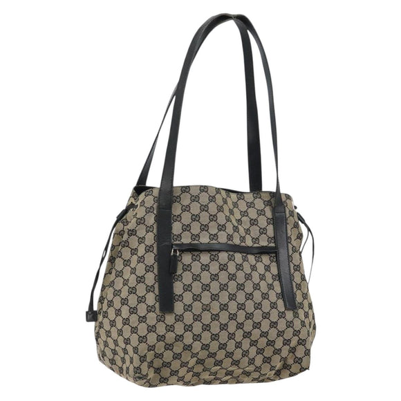 GUCCI GG Canvas Shoulder Bag Navy Gold 019 0493 1669 Auth 156841