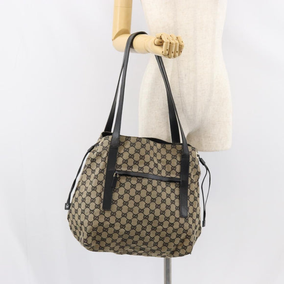 GUCCI GG Canvas Shoulder Bag Navy Gold 019 0493 1669 Auth 156841