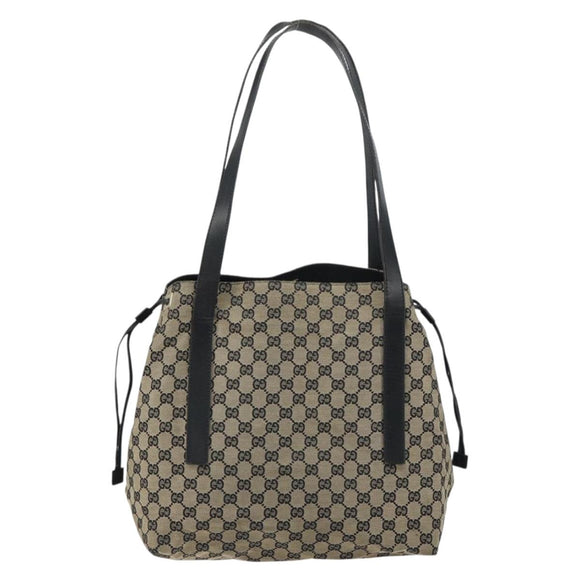 GUCCI GG Canvas Shoulder Bag Navy Gold 019 0493 1669 Auth 156841