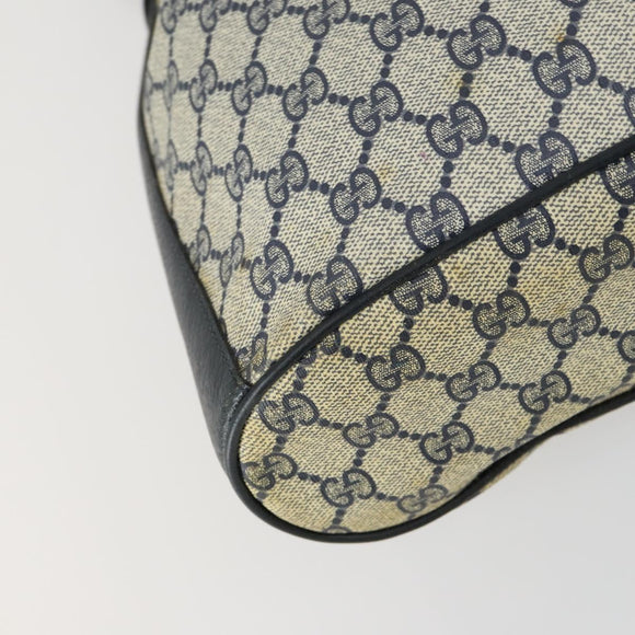 GUCCI GG Supreme Sherry Line Shoulder Bag PVC Navy Gold 41 02 034 Auth 156842