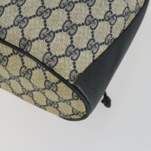 GUCCI GG Supreme Sherry Line Shoulder Bag PVC Navy Gold 41 02 034 Auth 156842