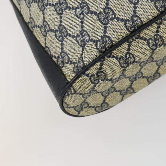 GUCCI GG Supreme Sherry Line Shoulder Bag PVC Navy Gold 41 02 034 Auth 156842