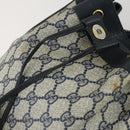 GUCCI GG Supreme Sherry Line Shoulder Bag PVC Navy Gold 41 02 034 Auth 156842-14