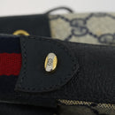 GUCCI GG Supreme Sherry Line Shoulder Bag PVC Navy Gold 41 02 034 Auth 156842-15