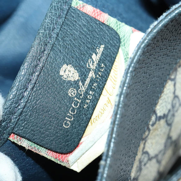 GUCCI GG Supreme Sherry Line Shoulder Bag PVC Navy Gold 41 02 034 Auth 156842