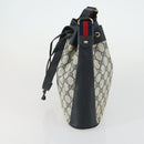 GUCCI GG Supreme Sherry Line Shoulder Bag PVC Navy Gold 41 02 034 Auth 156842-4