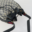 GUCCI GG Supreme Sherry Line Shoulder Bag PVC Navy Gold 41 02 034 Auth 156842-6