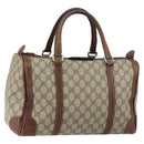 GUCCI GG Supreme Boston Bag PVC Beige Gold Auth 156843-1