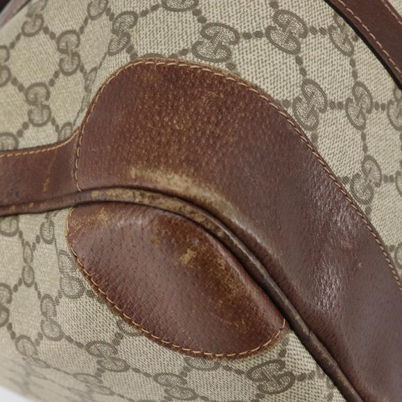 GUCCI GG Supreme Boston Bag PVC Beige Gold Auth 156843