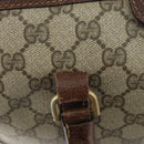 GUCCI GG Supreme Boston Bag PVC Beige Gold Auth 156843-14