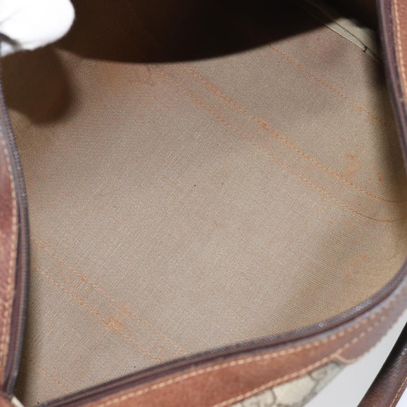 GUCCI GG Supreme Boston Bag PVC Beige Gold Auth 156843