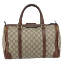 GUCCI GG Supreme Boston Bag PVC Beige Gold Auth 156843-3