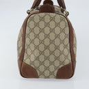 GUCCI GG Supreme Boston Bag PVC Beige Gold Auth 156843-5