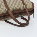 GUCCI GG Supreme Boston Bag PVC Beige Gold Auth 156843-7