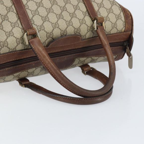 GUCCI GG Supreme Boston Bag PVC Beige Gold Auth 156843