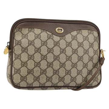 GUCCI GG Supreme Shoulder Bag PVC Beige Gold 97 02 068 Auth 156844