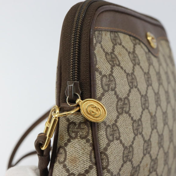 GUCCI GG Supreme Shoulder Bag PVC Beige Gold 97 02 068 Auth 156844