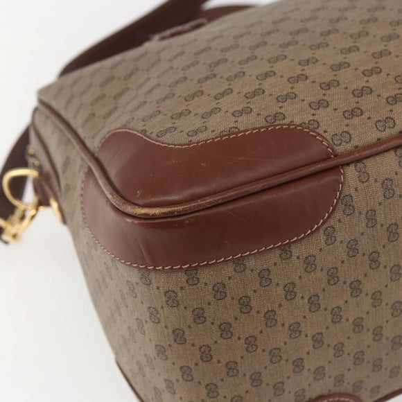 GUCCI Micro GG Supreme Boston Bag PVC 2way Beige Gold 002 122 0033 Auth 156846