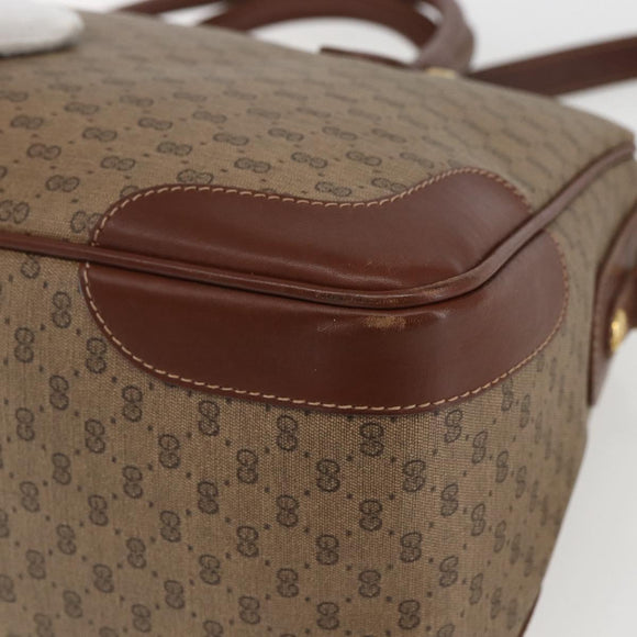 GUCCI Micro GG Supreme Boston Bag PVC 2way Beige Gold 002 122 0033 Auth 156846