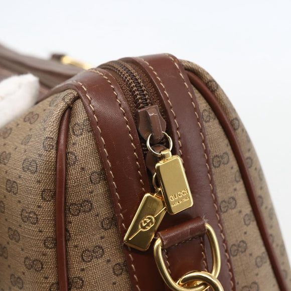 GUCCI Micro GG Supreme Boston Bag PVC 2way Beige Gold 002 122 0033 Auth 156846