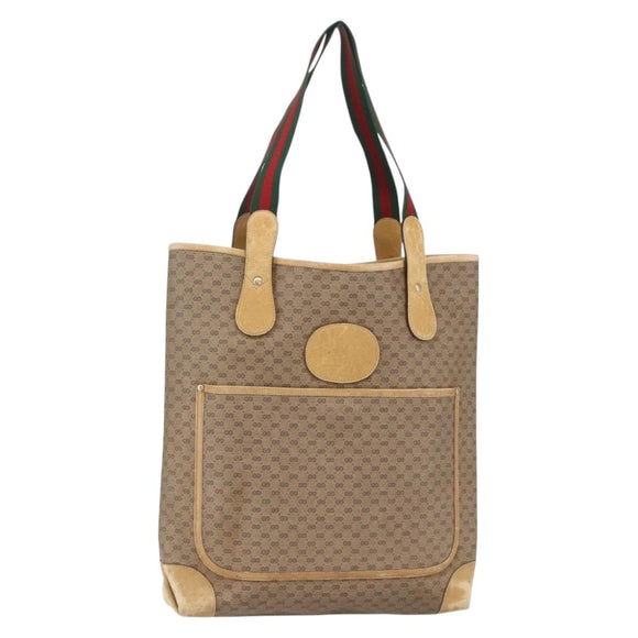 GUCCI Micro GG Supreme Web Sherry Line Bag PVC Beige 002 904 0223 Auth 156847