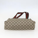 GUCCI GG Supreme Web Sherry Line Tote Bag PVC Beige Red 39 02 003 Auth 156848-9