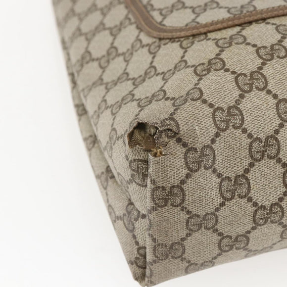 GUCCI GG Supreme Web Sherry Line Tote Bag PVC Beige Red 39 02 003 Auth 156848