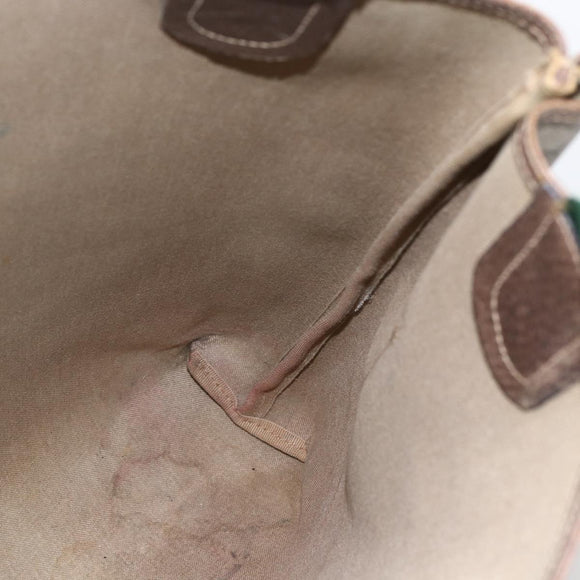 GUCCI GG Supreme Web Sherry Line Tote Bag PVC Beige Red 39 02 003 Auth 156848