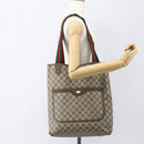 GUCCI GG Supreme Web Sherry Line Tote Bag PVC Beige Red 39 02 003 Auth 156848-20