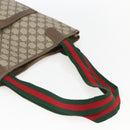 GUCCI GG Supreme Web Sherry Line Tote Bag PVC Beige Red 39 02 003 Auth 156848-6
