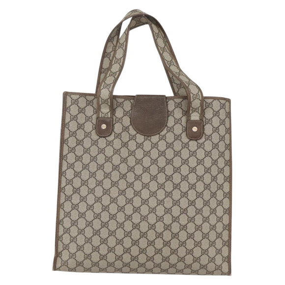 GUCCI GG Supreme Tote Bag PVC Beige Auth 156849