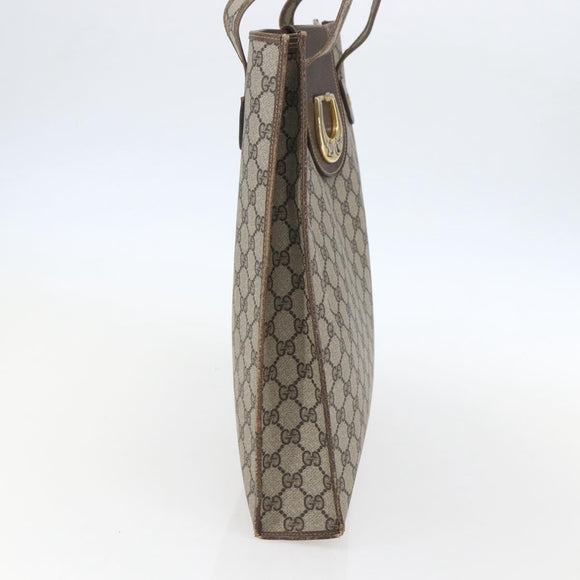 GUCCI GG Supreme Tote Bag PVC Beige Auth 156849