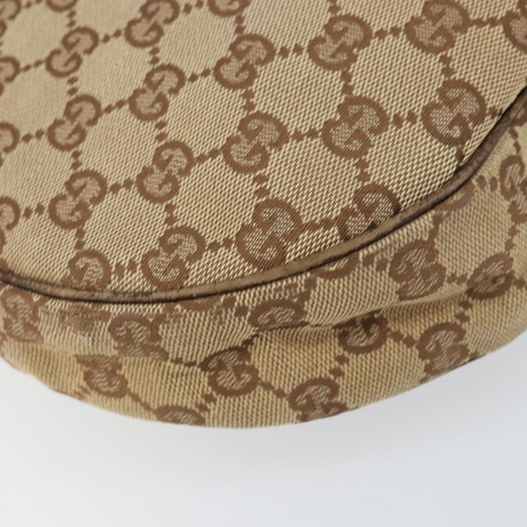 GUCCI GG Canvas Shoulder Bag Beige Silver 122790 Auth 156850