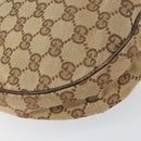 GUCCI GG Canvas Shoulder Bag Beige Silver 122790 Auth 156850-16