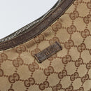 GUCCI GG Canvas Shoulder Bag Beige Silver 122790 Auth 156850-17