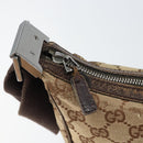 GUCCI GG Canvas Shoulder Bag Beige Silver 122790 Auth 156850-10