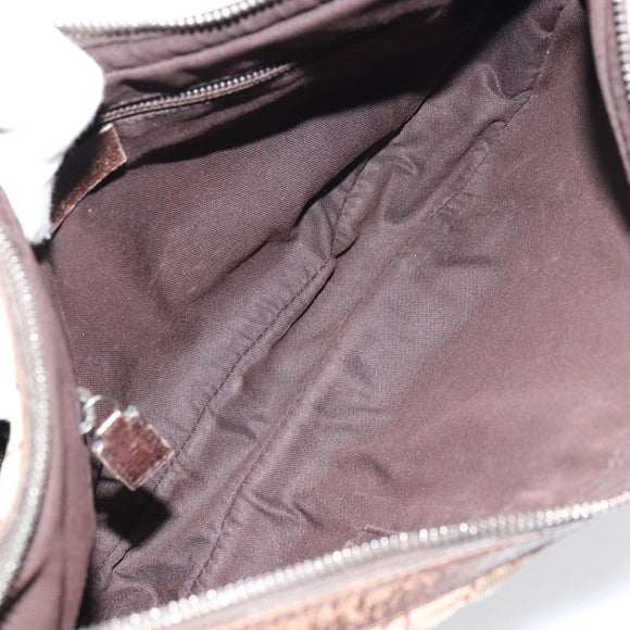 GUCCI GG Canvas Shoulder Bag Beige Silver 122790 Auth 156850