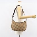 GUCCI GG Canvas Shoulder Bag Beige Silver 122790 Auth 156850-23