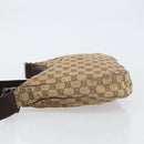 GUCCI GG Canvas Shoulder Bag Beige Silver 122790 Auth 156850-4