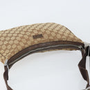 GUCCI GG Canvas Shoulder Bag Beige Silver 122790 Auth 156850-6