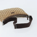GUCCI GG Canvas Shoulder Bag Beige Silver 122790 Auth 156850-7