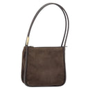 GUCCI Shoulder Bag Suede Brown Gold 000 2855 0550 0 Auth 156851-1