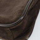 GUCCI Shoulder Bag Suede Brown Gold 000 2855 0550 0 Auth 156851-10