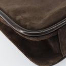 GUCCI Shoulder Bag Suede Brown Gold 000 2855 0550 0 Auth 156851-11
