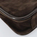 GUCCI Shoulder Bag Suede Brown Gold 000 2855 0550 0 Auth 156851-13