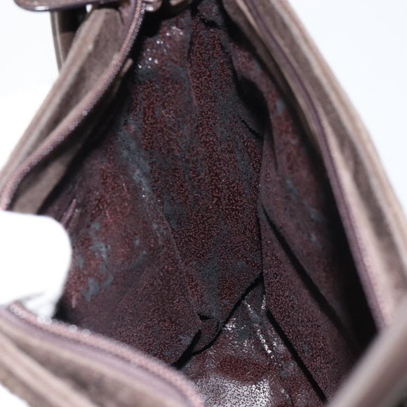 GUCCI Shoulder Bag Suede Brown Gold 000 2855 0550 0 Auth 156851